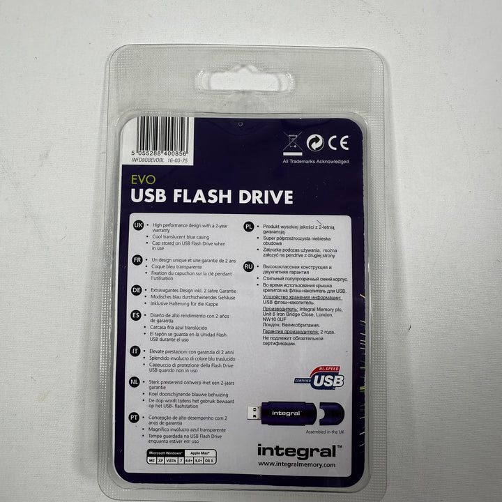 Integral EVO USB-minne 8GB blå plast