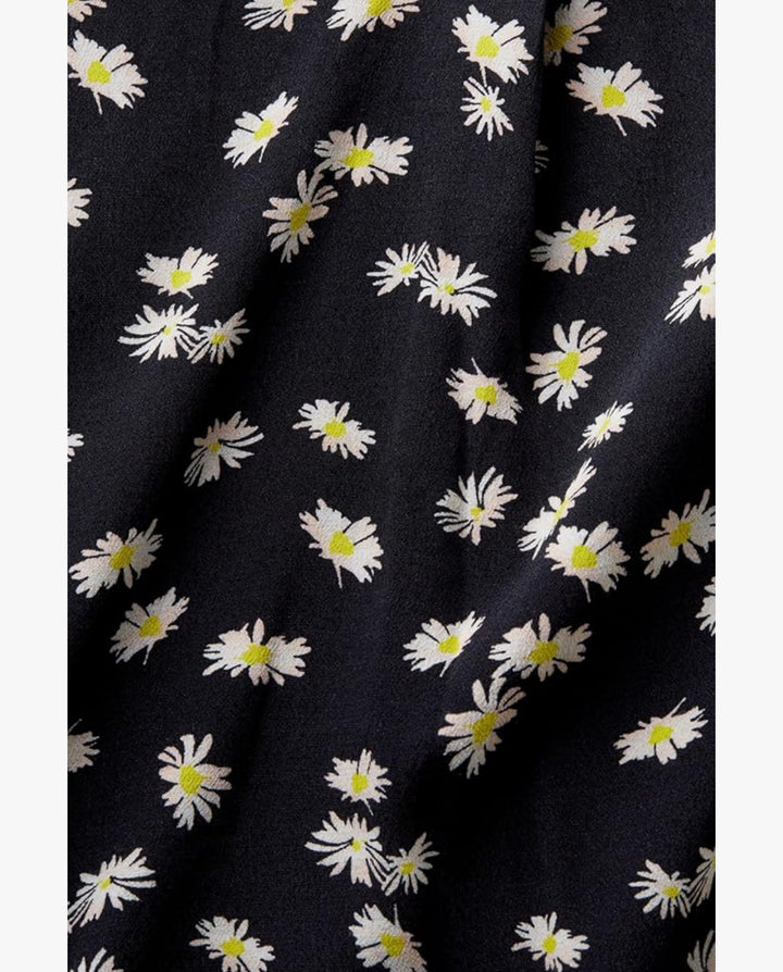 Esprit - svart blus med blommönster, kort ärm