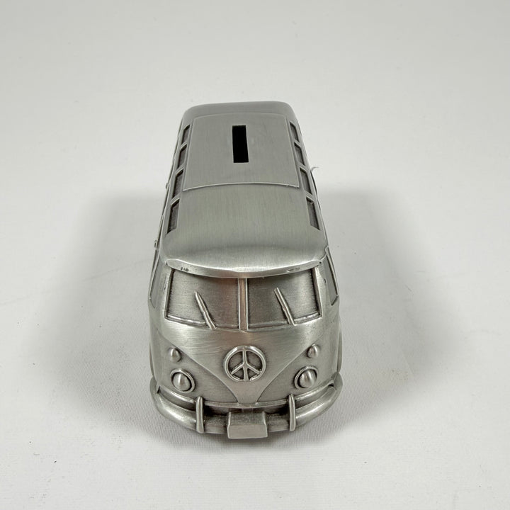 Retro sparbössa i metallformad minibuss