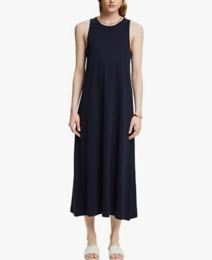 Esprit - Marinblå elegant maxiklänning med ärmfri design