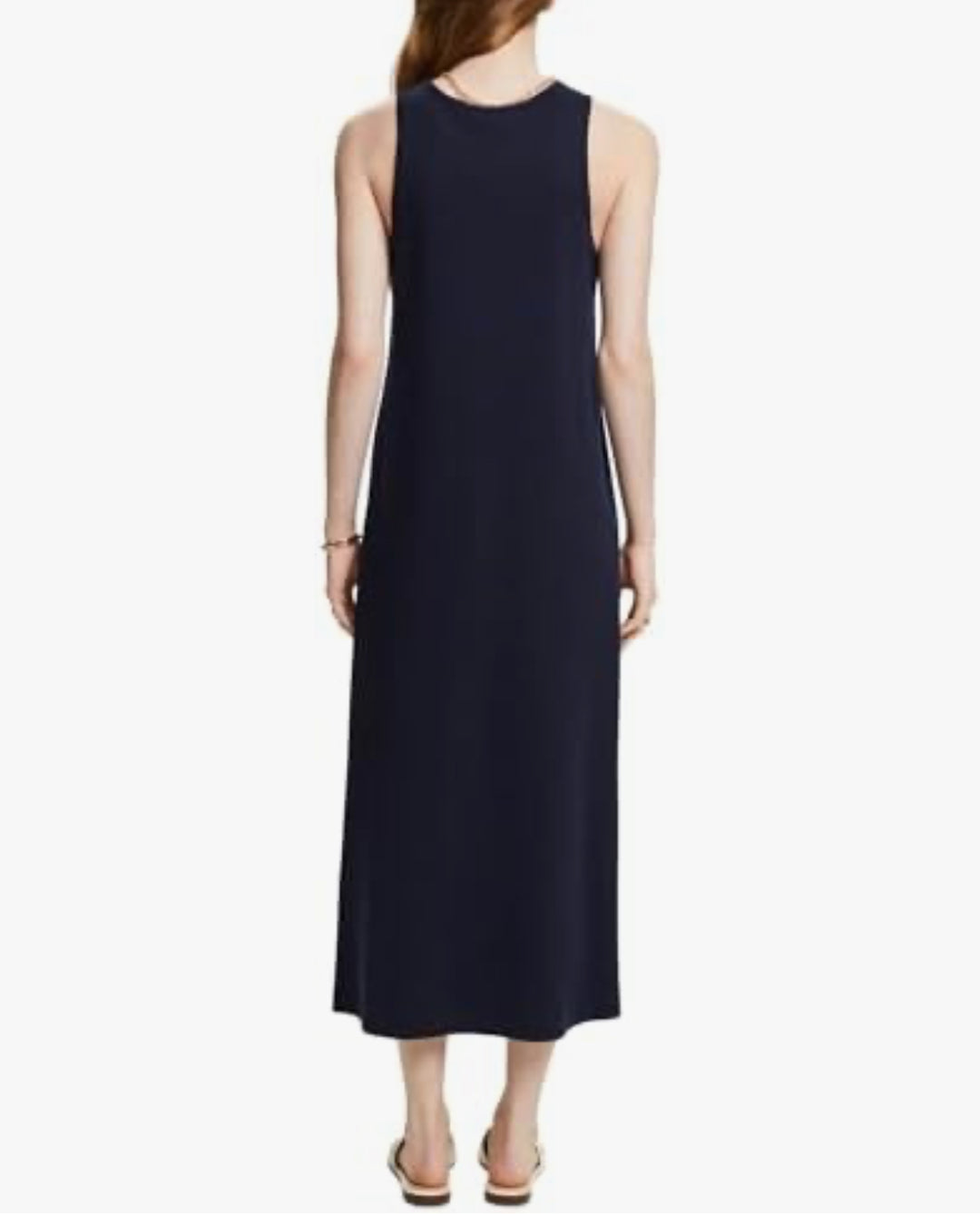 Esprit - Marinblå elegant maxiklänning med ärmfri design