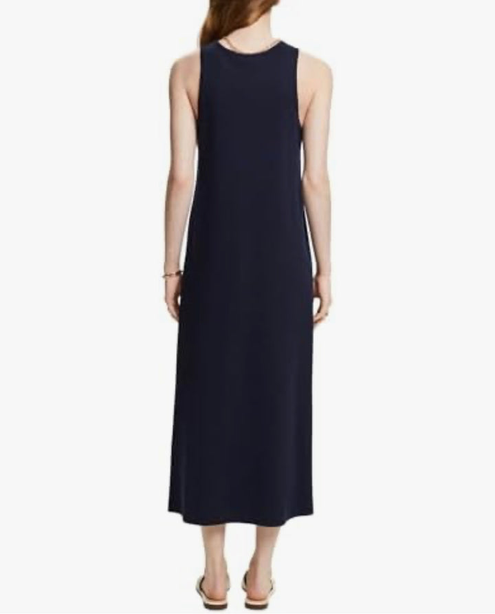 Esprit - Marinblå elegant maxiklänning med ärmfri design