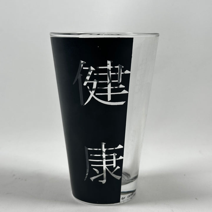 Eleganta Svarta Glas med Kinesiska Tecken (6st)