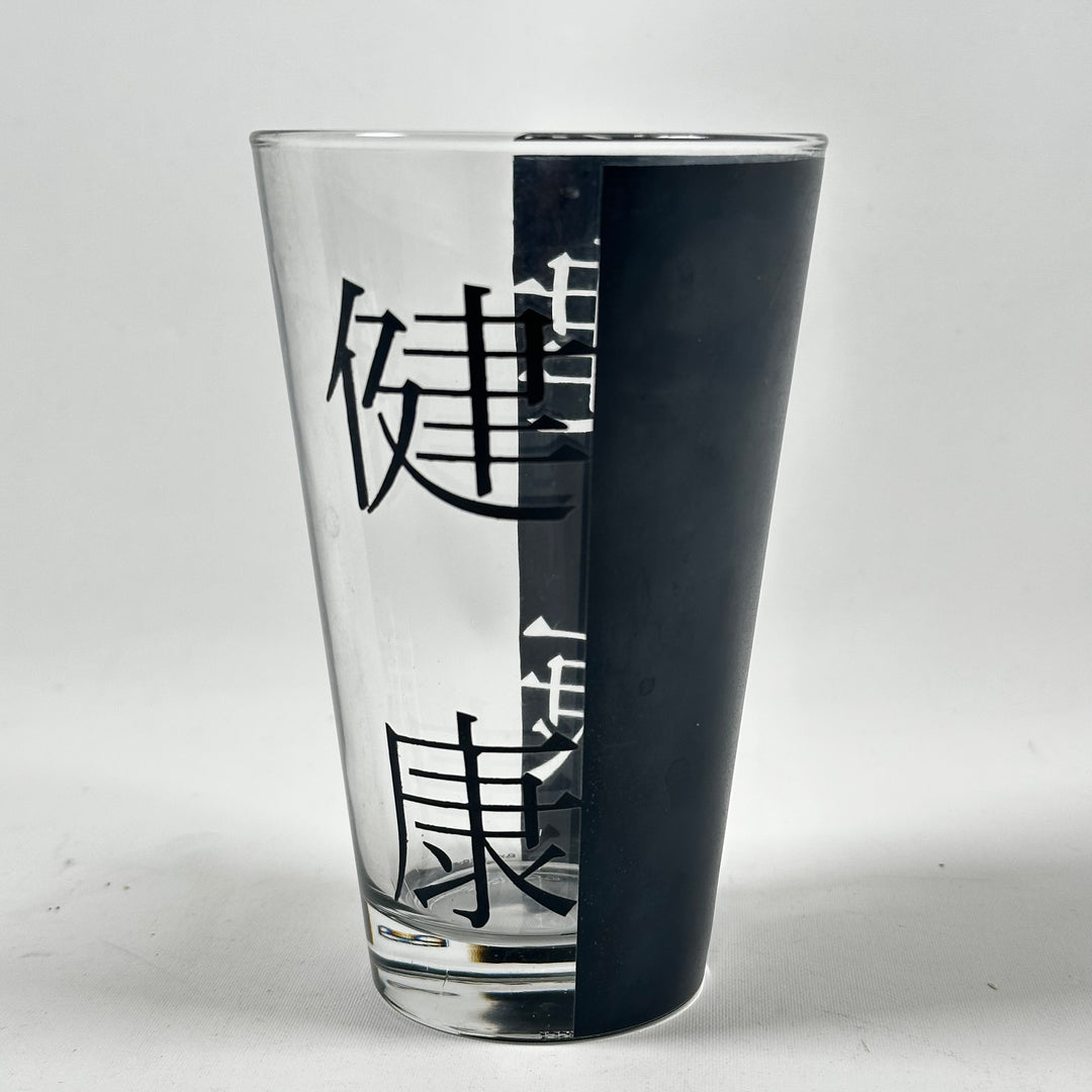 Eleganta Svarta Glas med Kinesiska Tecken (6st)