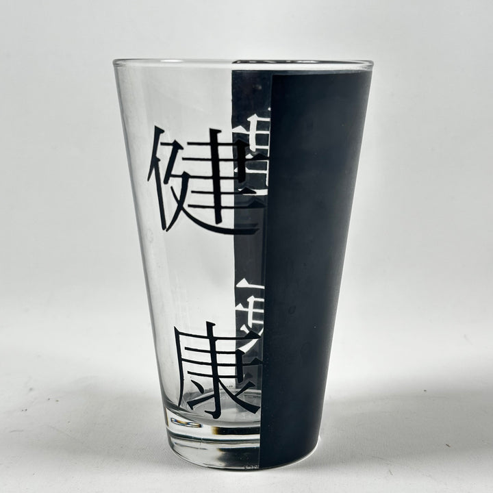 Eleganta Svarta Glas med Kinesiska Tecken (6st)