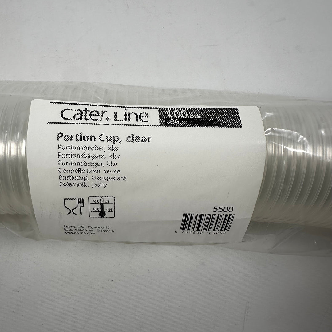 Abena transparent plastbehållare med lock 100 ml