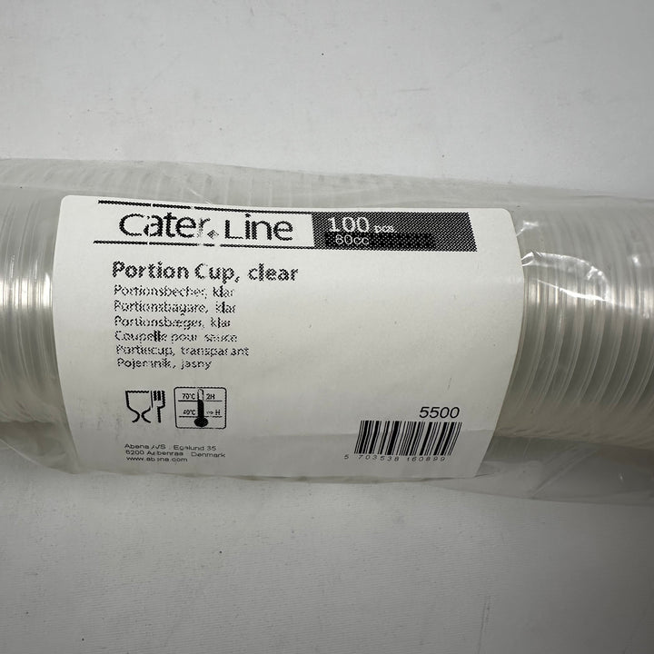 Abena transparent plastbehållare med lock 100 ml