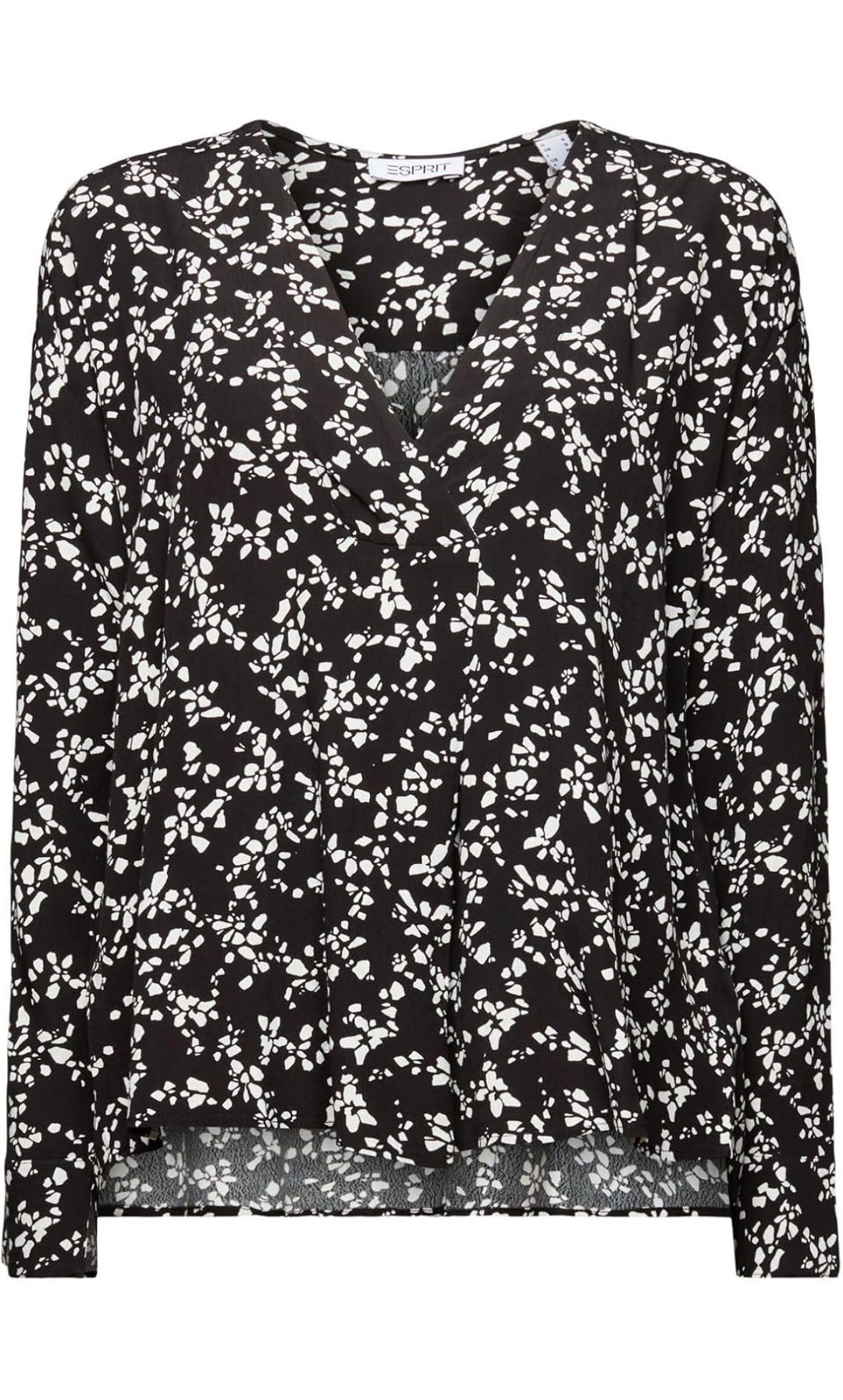Elegant svart blus med blommönster från Esprit