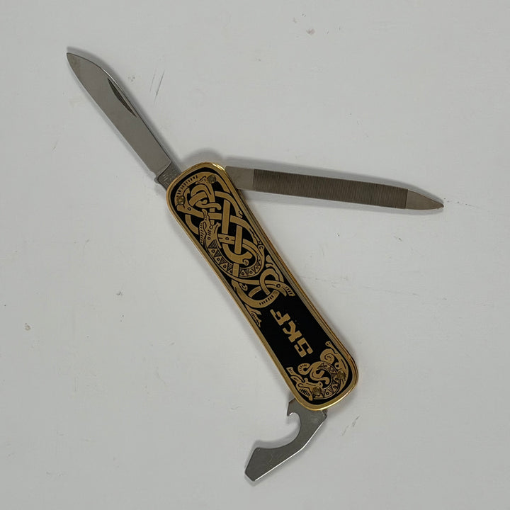 Retro SKF multiverktyg fickkniv svart guld