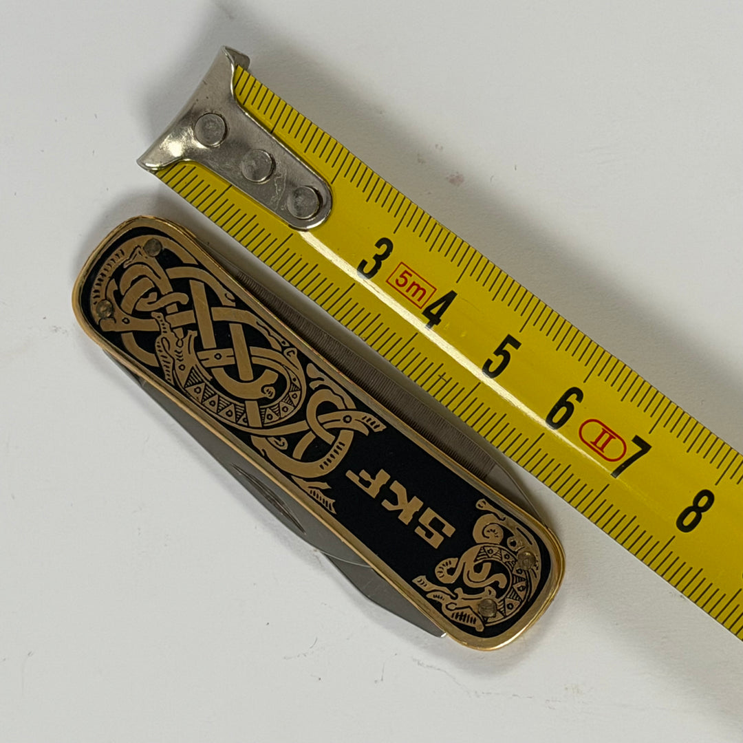 Retro SKF multiverktyg fickkniv svart guld