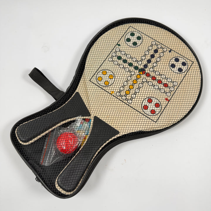 Portabelt träspel schack och Fia racketset