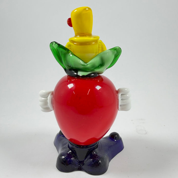 Färgstark retro konstglas clownfigur ca 16 cm
