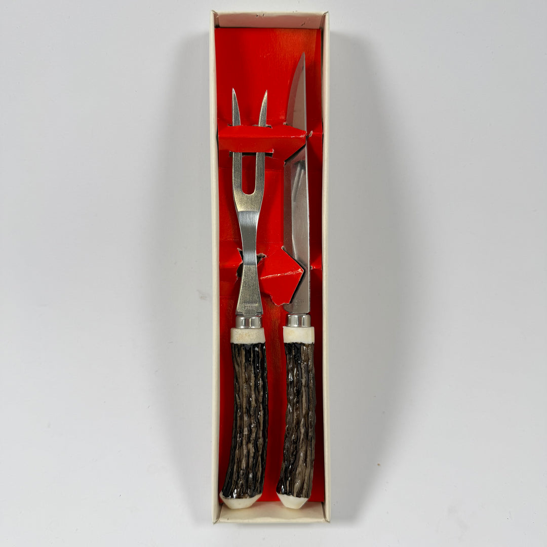 Retro trancherset rostfritt stål hornlook