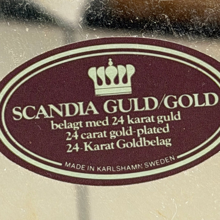 Retro runt serveringsfat Scandia Guld 24k