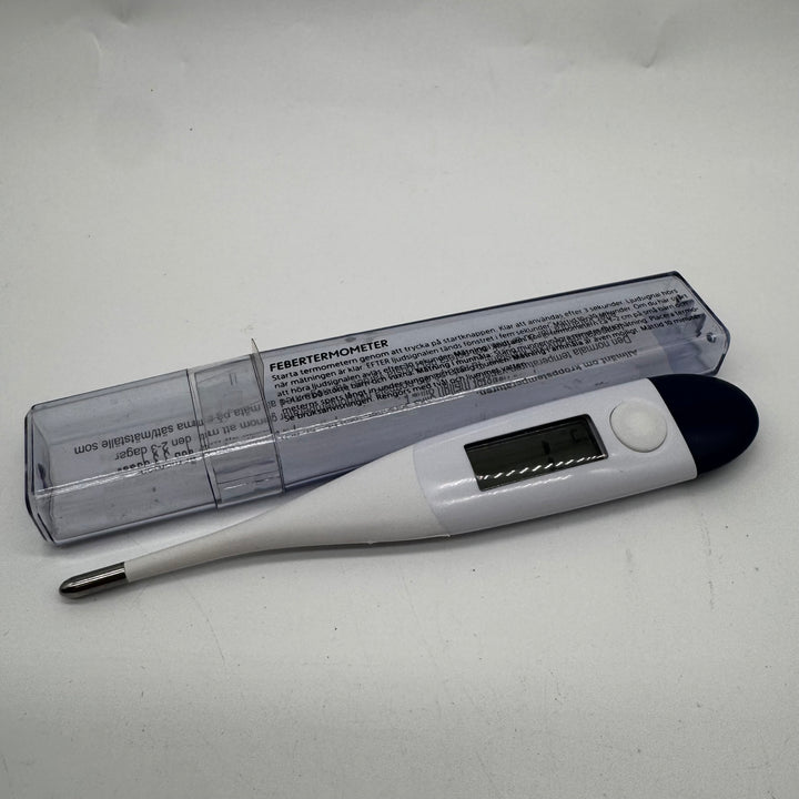 Digital febertermometer med skyddsfodral