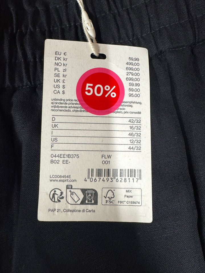 Svarta Esprit vida byxor i bomull