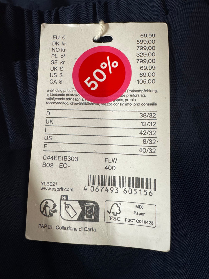 Esprit vida marinblå dambyxor i ull
