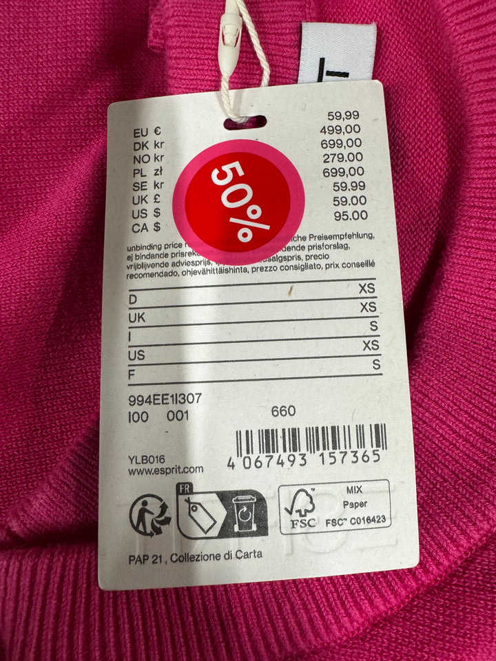 Esprit rosa stickad tröja i bomull
