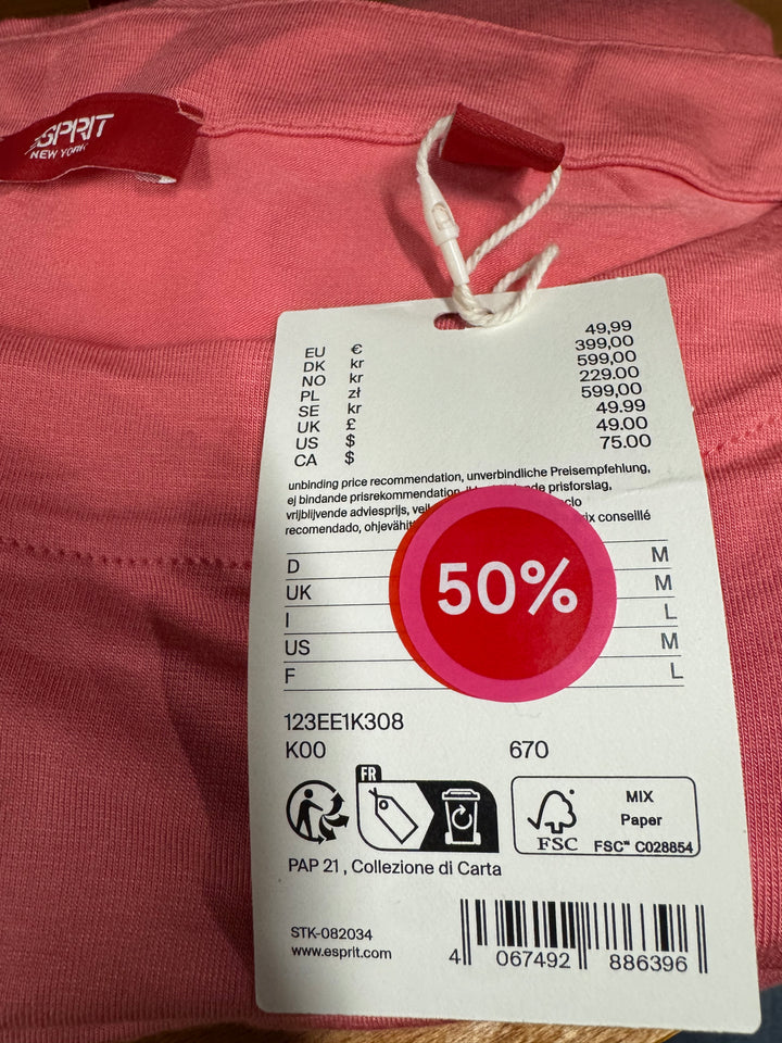 Esprit korallfärgad långärmad tröja