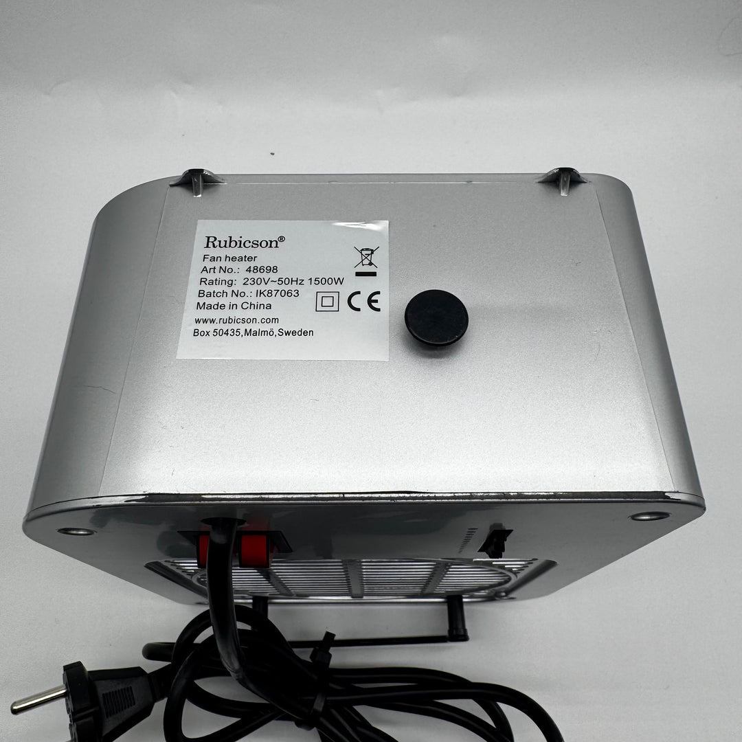 Rubicon värmefläkt 1500W silverfärgad