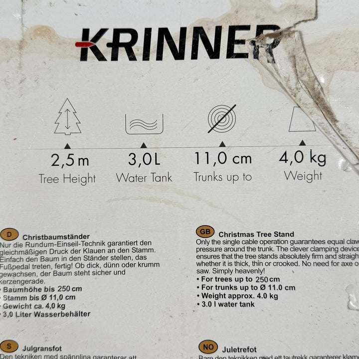 Krinner julgransfot med vattentank och fotpedal