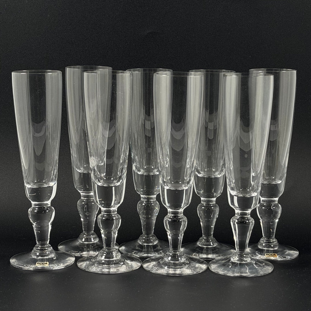 Boda champagneglas retro set om åtta