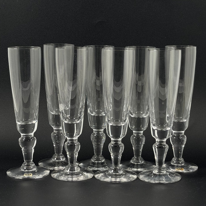 Boda champagneglas retro set om åtta