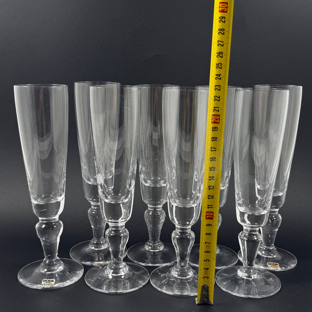 Boda champagneglas retro set om åtta