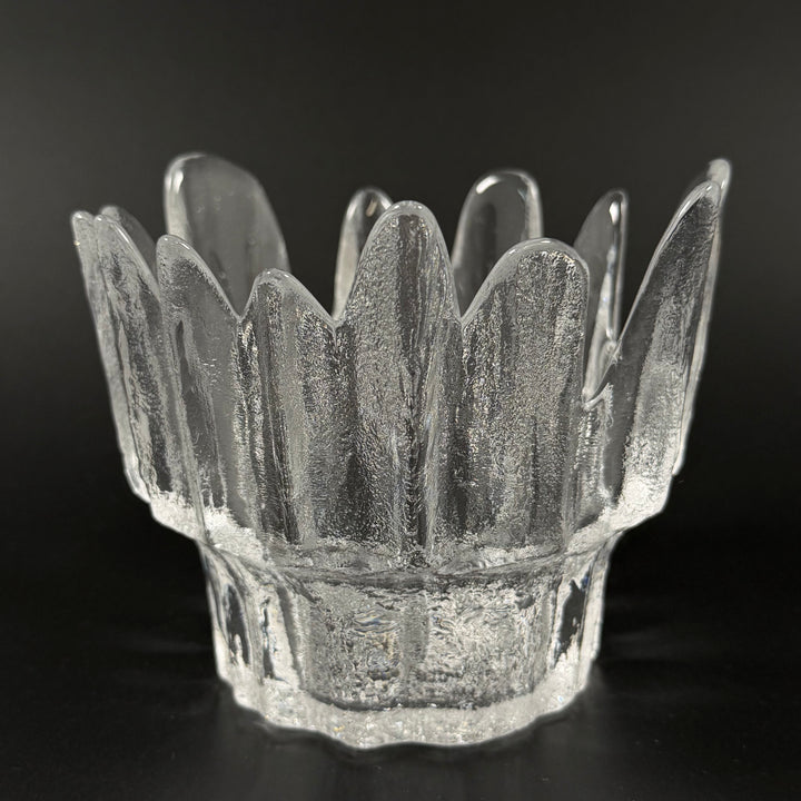 Retro ljuslykta i pressat glas Skruf Sweden