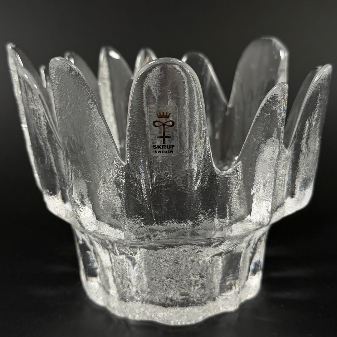 Retro ljuslykta i pressat glas Skruf Sweden