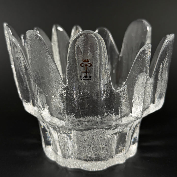 Retro ljuslykta i pressat glas Skruf Sweden