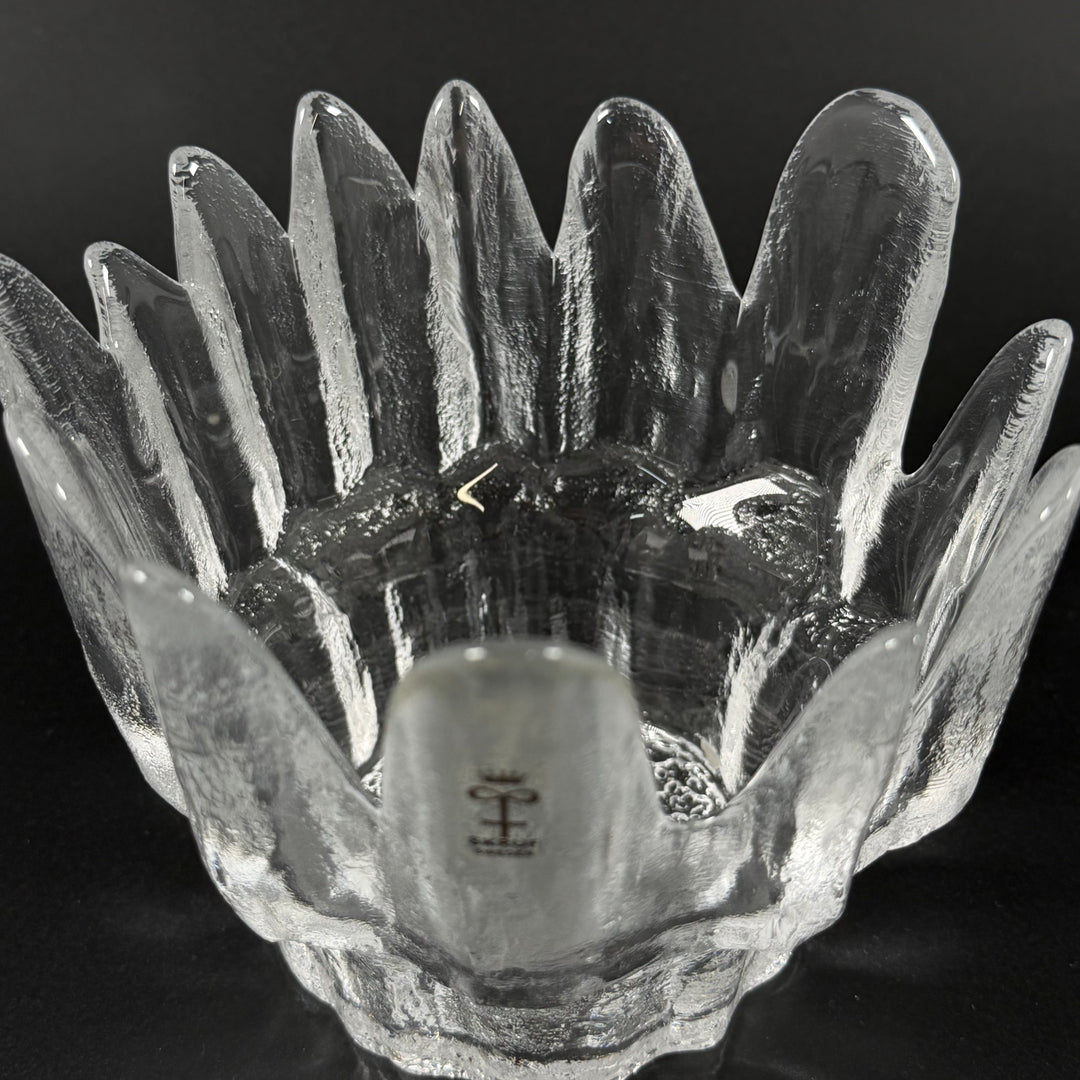 Retro ljuslykta i pressat glas Skruf Sweden