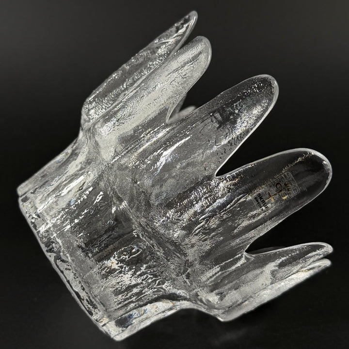 Retro ljuslykta i pressat glas Skruf Sweden