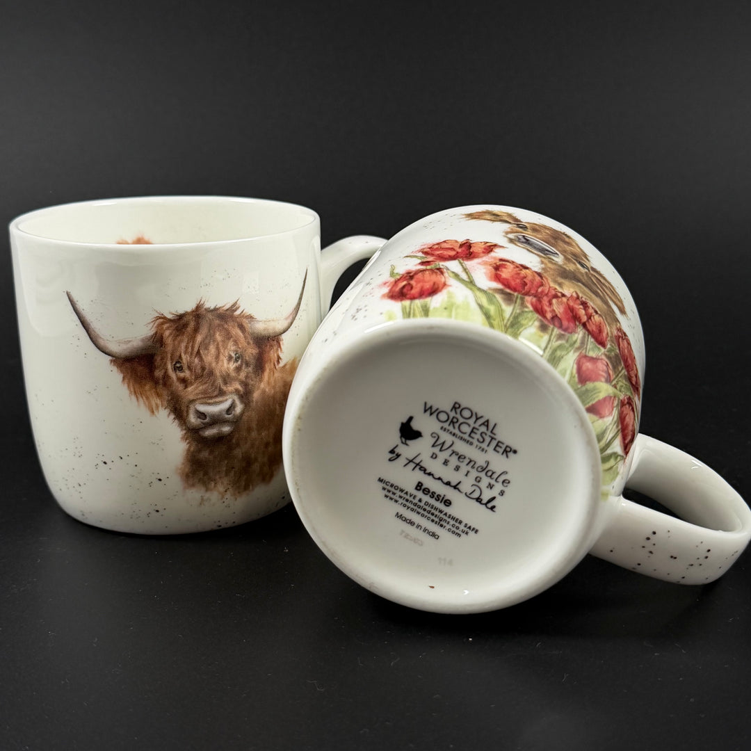 Royal Worcester Wrendale porslinsmuggar djurmotiv 2-pack