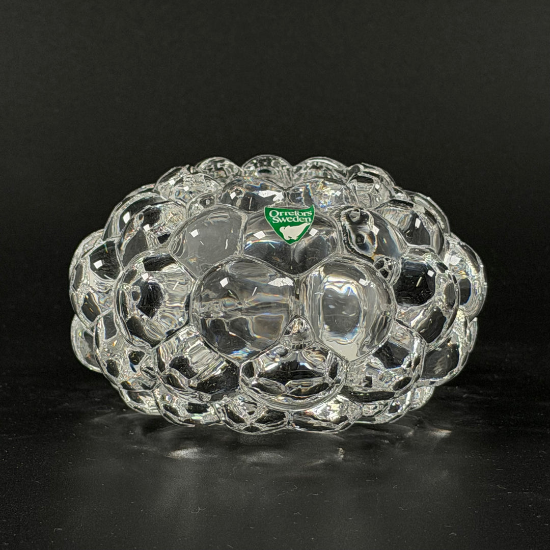 Orrefors ljuslykta i klart bubbligt glas