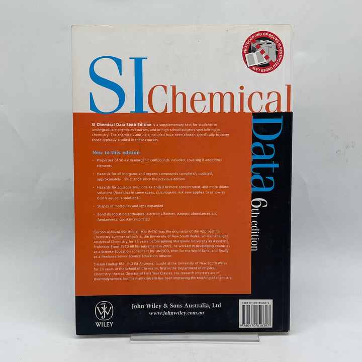 SI Chemical Data Bok i Mycket Gott Skick