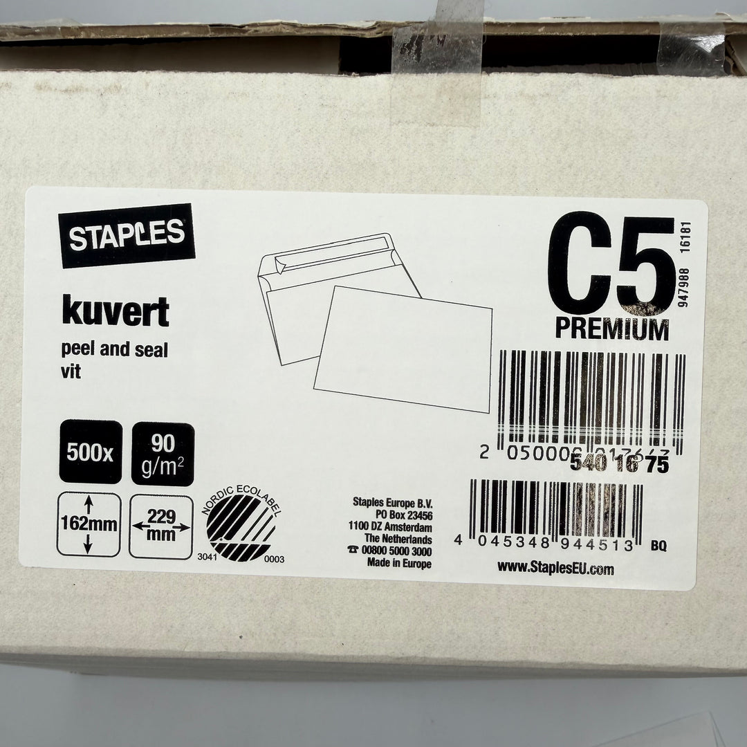 Staples Vita Kuvert C5 Peel-and-Seal