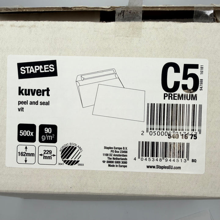 Staples Vita Kuvert C5 Peel-and-Seal