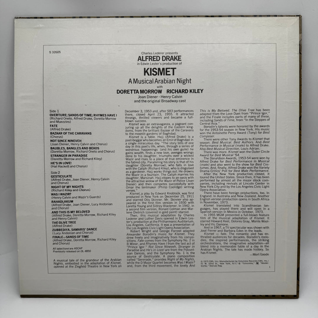 Kismet musikal klassisk Broadway-vinyl 1950-talet