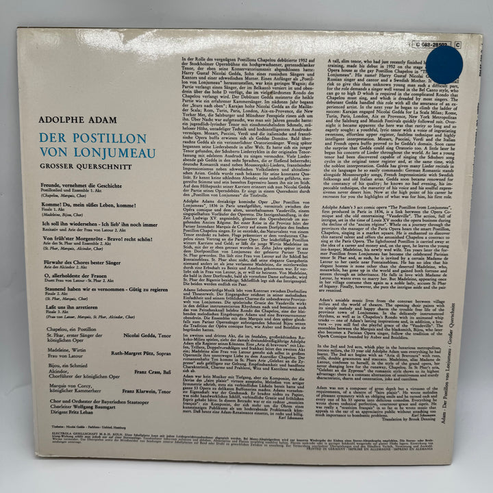 Retro vinylskiva Der Postillon von Lonjumeau