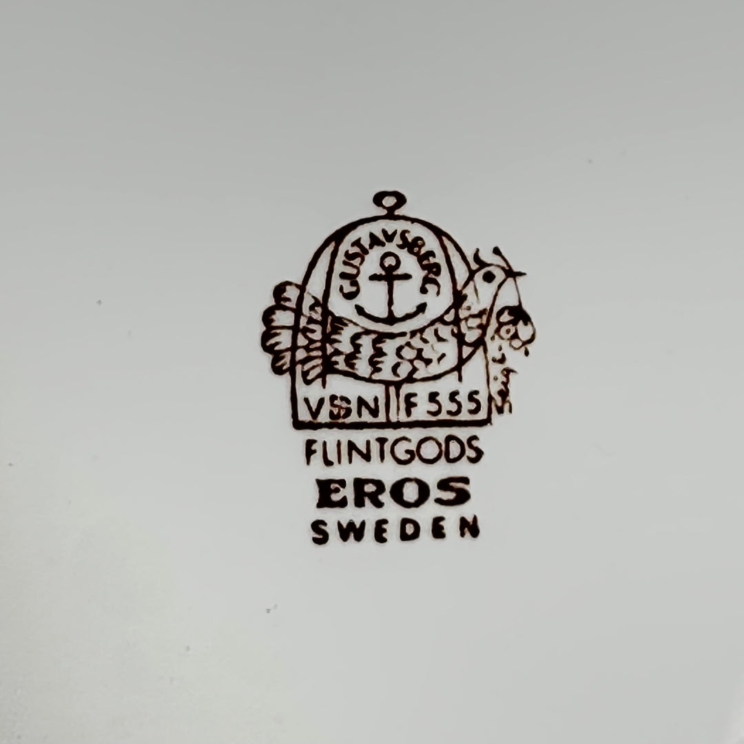 Retro assietter Upsala Ekeby Eros brunvit
