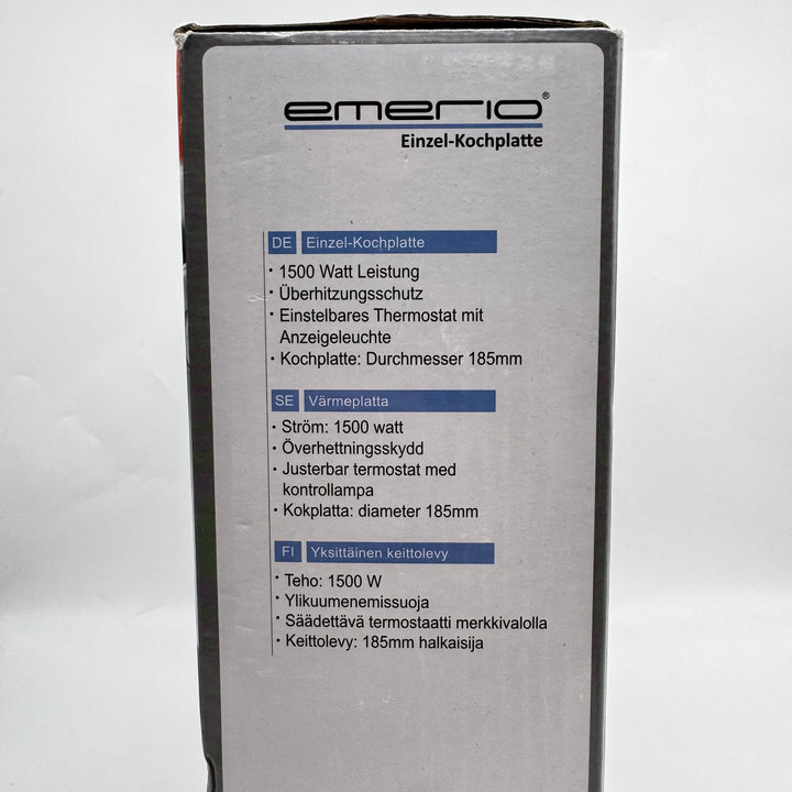 Emerio varmplatta 1500W kompakt och säker