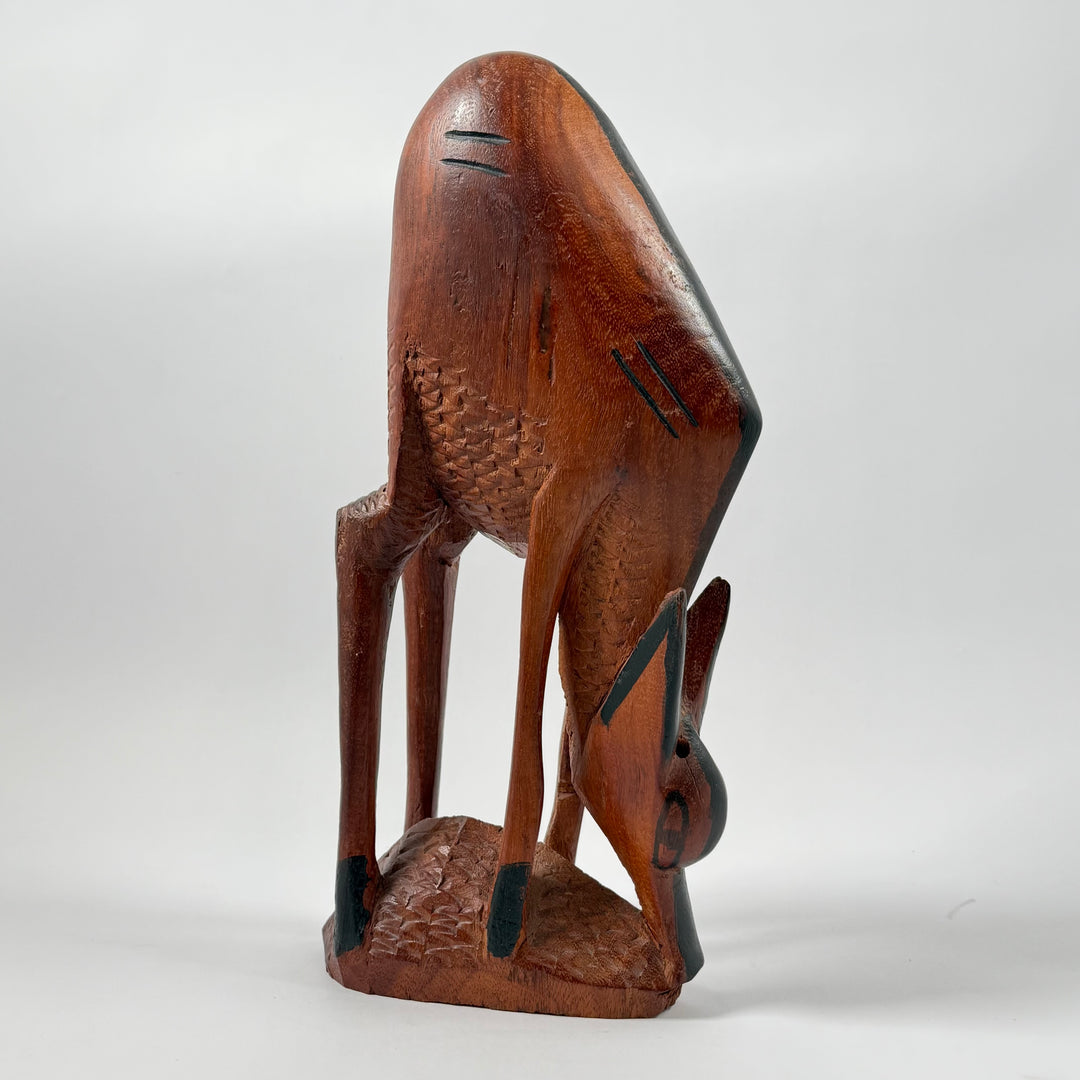 Handsnidad träfigur – Antilop/Gazell | Afrikansk dekor (35 cm)
