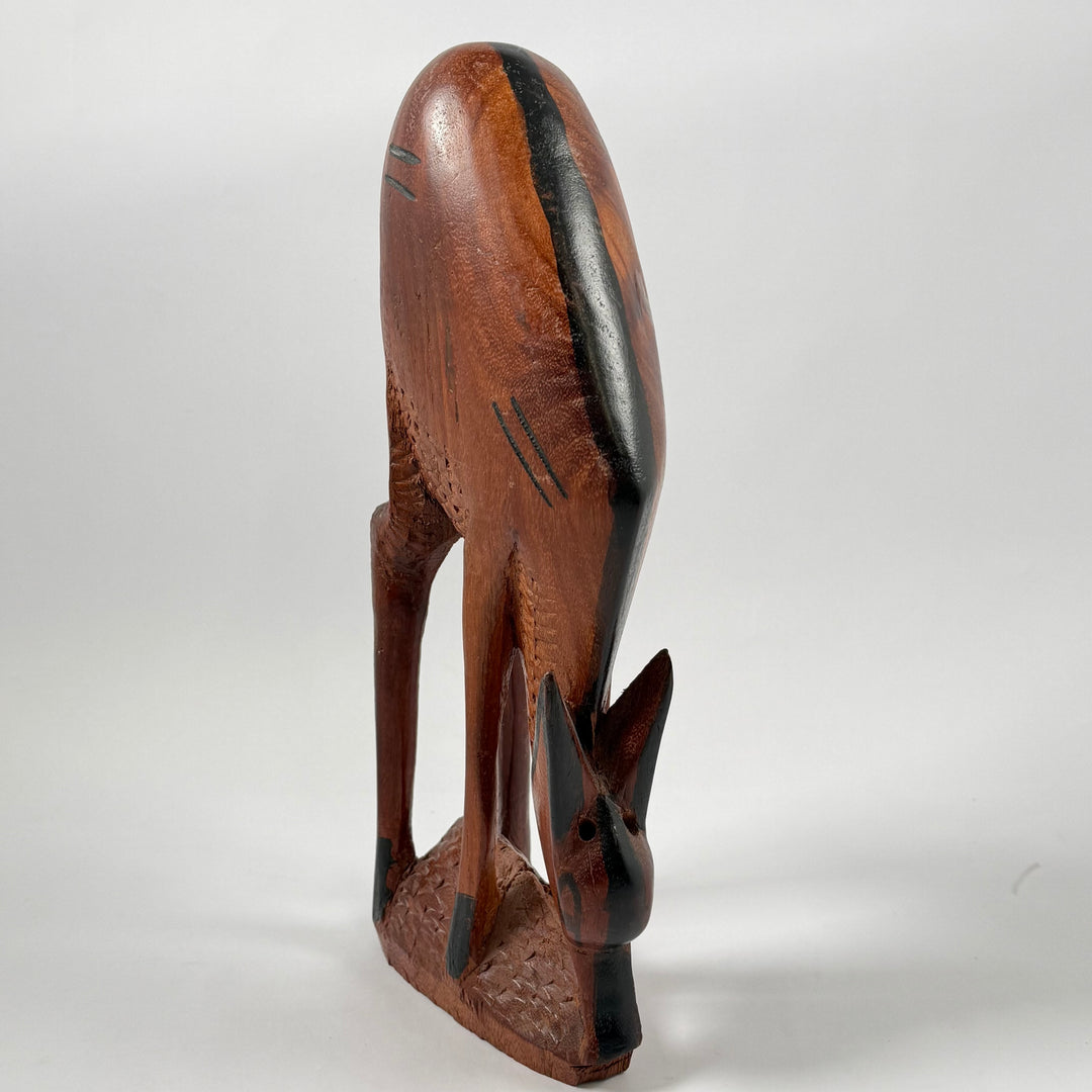 Handsnidad träfigur – Antilop/Gazell | Afrikansk dekor (35 cm)