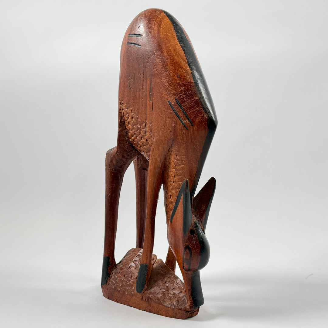Handsnidad träfigur – Antilop/Gazell | Afrikansk dekor (35 cm)