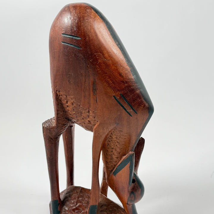 Handsnidad träfigur – Antilop/Gazell | Afrikansk dekor (35 cm)