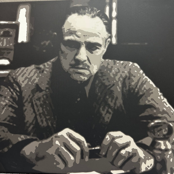 Stor svartvit canvas tavla med porträttmotiv