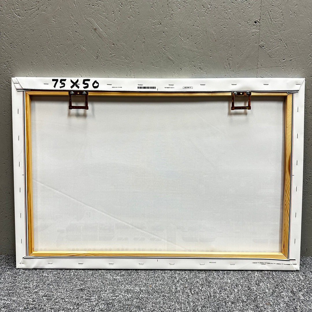 Färgstark canvas tavla med hamnmotiv