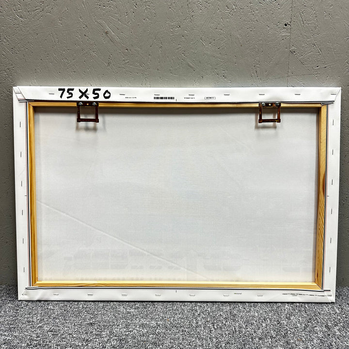 Färgstark canvas tavla med hamnmotiv