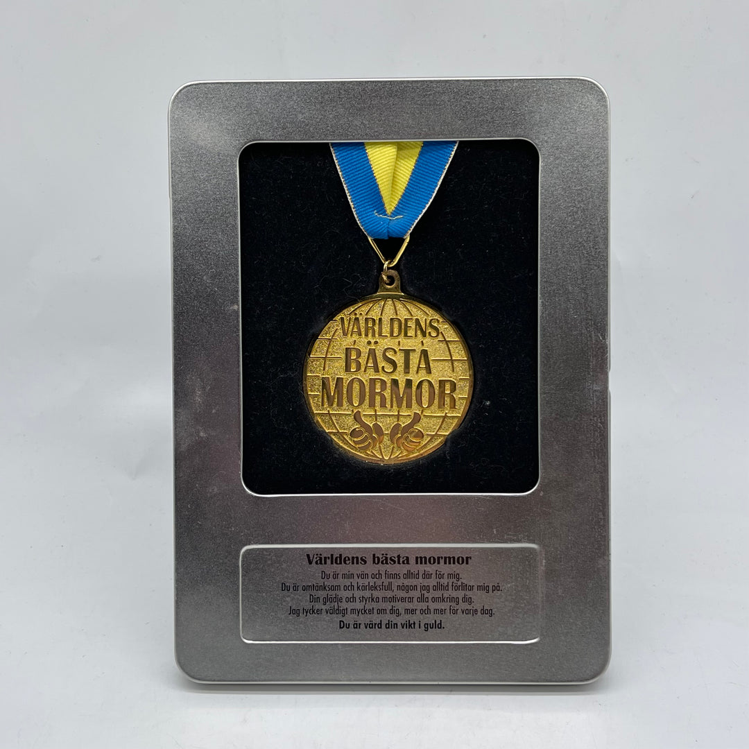 Medaljong Världens Bästa Mormor i Metall
